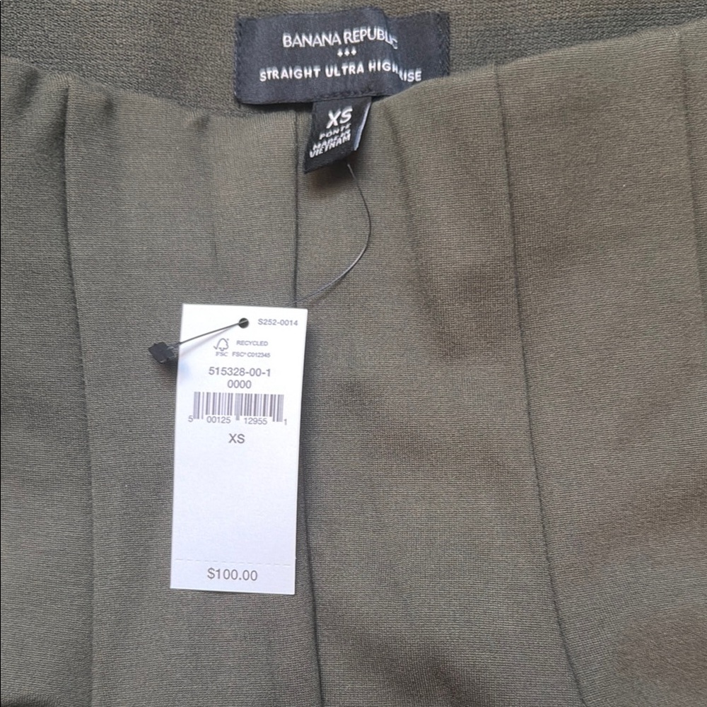 Banana Republic Olive Green Straight High-Rise Pants
